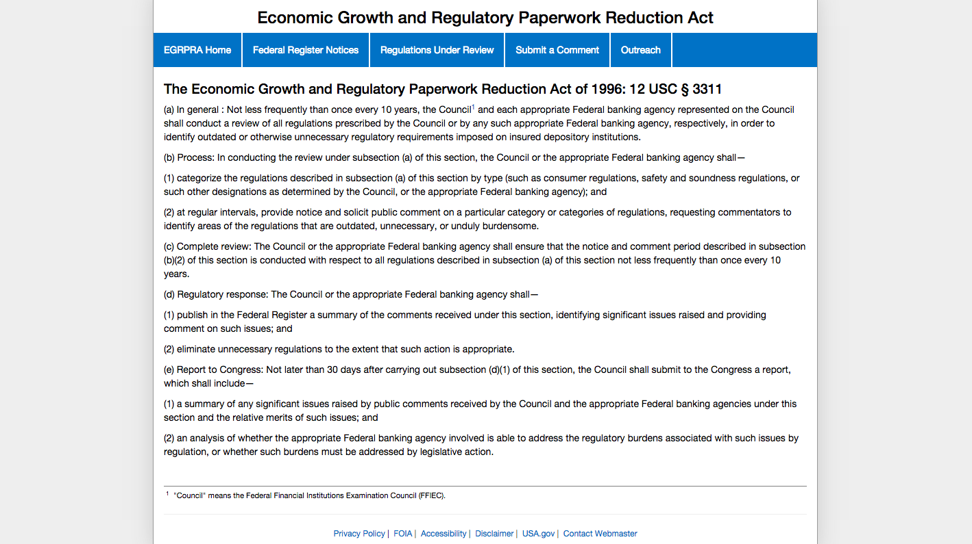 The FRB, FDIC and OCC Have Invited You to Nit-Pick Their Regulations. Seriously.