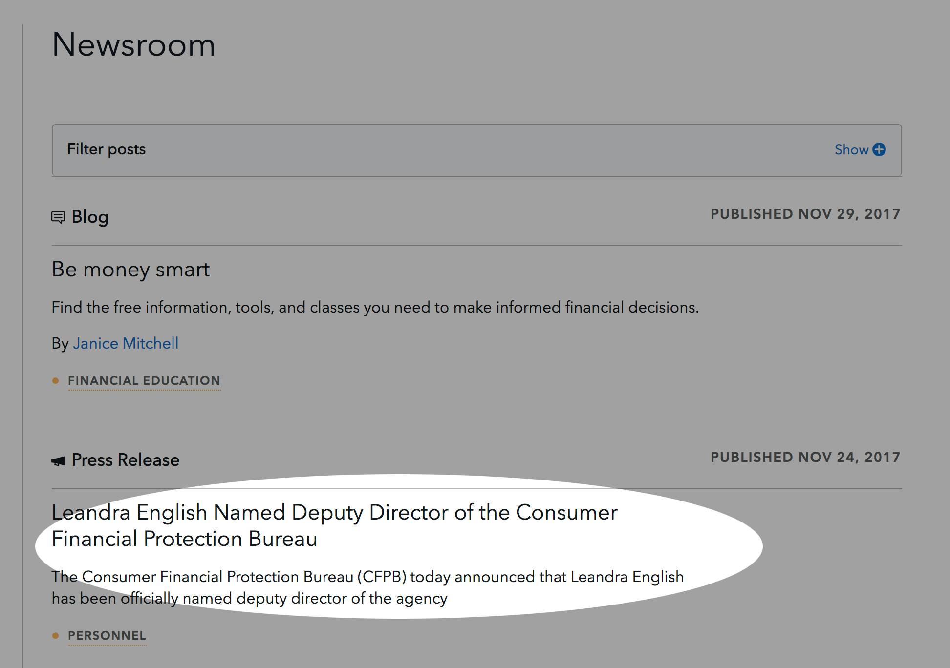 What’s the Under/Over for How Long This Press Releases Stays on the CFPB’s Site?