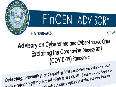 FinCEN Advisory: Indicators of Covid-19 Related Cybercrime
